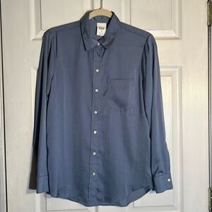 GAP Silky Blue Button-Down Shirt, XS - Like New!